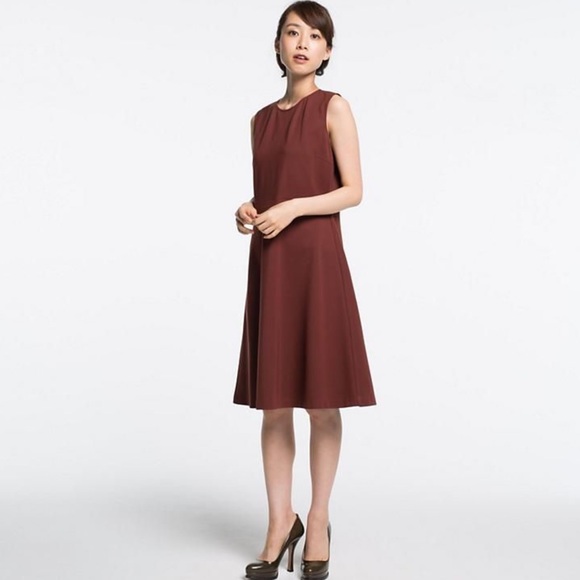 UNIQLO Jersey Flare Sleeveless Dress in‎ Orange - Picture 1 of 6